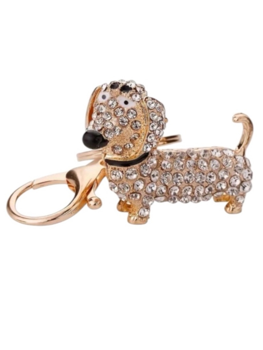 Dachshund Rhinestone Key Ring Gold Tone Dog Lover Gift New
C4